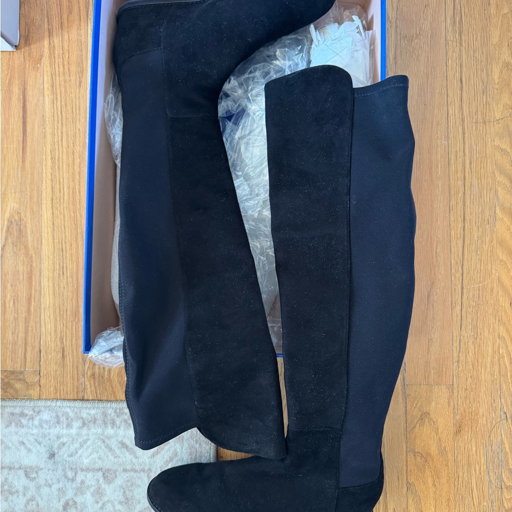 Stuart Weitzman Black Over-the-Knee Suede Boots